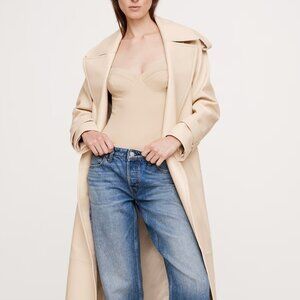 NWT Banana Republic Processo Nude/Beige Bustier Tank Ponte Knit Bodysuit Top XXL